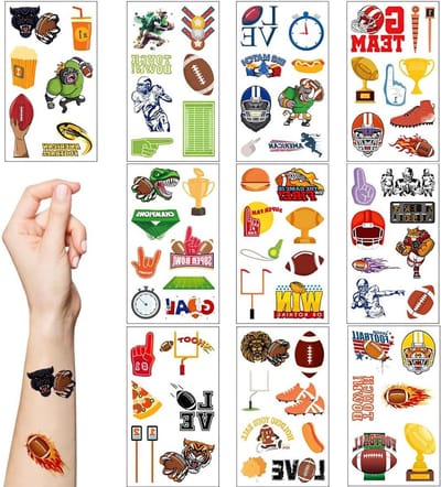 Tijdelijke Tattoos American Football - 10 Bladen met Sportmotieven - Waterproof en Duurzaam - Perfect voor Fans - ShopVlot