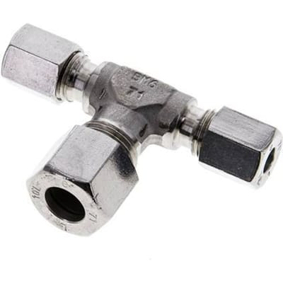6L & 10L RVS T-stuk Snijringkoppeling 315bar ISO 8434-1