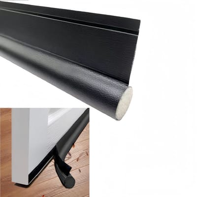 1 stuk - Zelfklevende deurafdichting - Deurspleetafdichtingsstrip - Deurspleet winddichte strip - Energiebesparend - Knipbaar - Slijtvast - Insectenwerend - Koude- en windbestendig - Zwart - 96 x 8 x 3 cm - Geschikt voor deuren