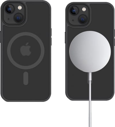 CHPN - Telefoonhoesje - Hoesje geschikt voor Apple iPhone 15 - Backcover - Phonecover - magsafe - Zwart/Transparant