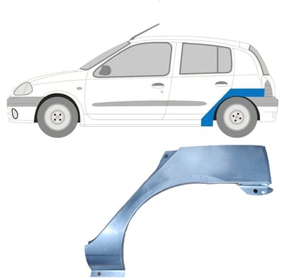 Reparatiepaneel achterspatbord voor Renault Clio II 1998-2012 / Links