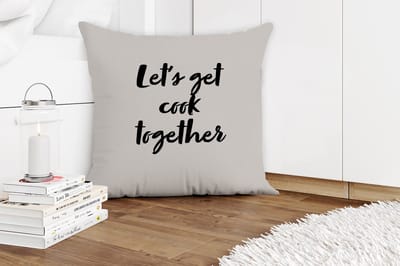 Sierkussens - Kussentjes Woonkamer - 60x60 cm - Quotes - Let's get cook together - Spreuken - Koken - Koppel