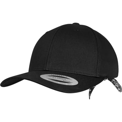 Flexfit - Curved Bandana Tie Snapback blk/blk one size Snapback Pet - Mondkapje - Zwart