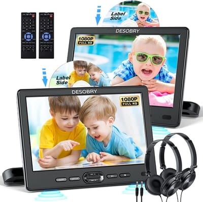 Dual Screen Draagbare Autospeler voor DVD's en Video's met Hoofdsteunmontage en HDMI