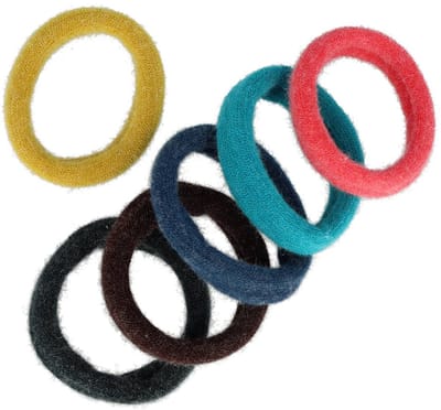 Haarsoires Haarelastieken Basic 6cm - Endless - Zwart Bruin Blauw Roze Geel - Set van 6 - Eenvoudige Haar Elastieken voor Dagelijks Gebruik