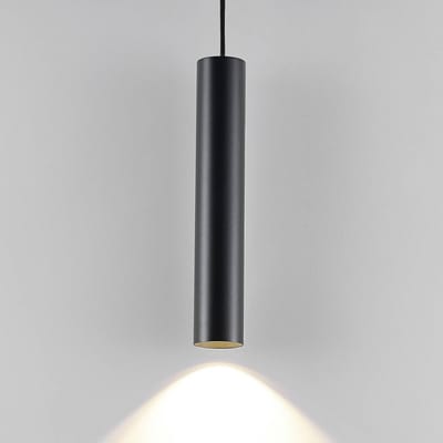 Deko-Light Hanglamp CAN, zwart, hoogte 35 cm, Ø 6 cm, metaal, GU10