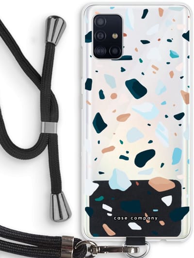 Case Company® - Hoesje met koord geschikt voor Samsung Galaxy A51 4G hoesje met Koord - Terrazzo N°13 - Telefoonhoesje met Zwart Koord - Bescherming aan alle Kanten en Over de Schermrand