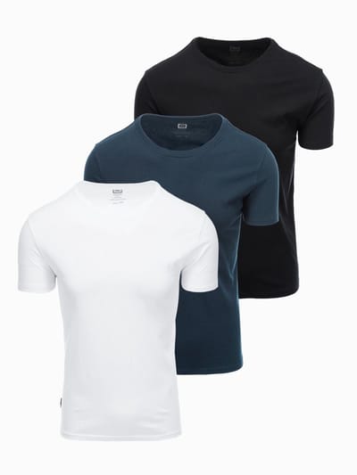 OMBRE T-shirt - Regular Fit - Katoen - Korte Mouw Zwart/wit/marine XXL