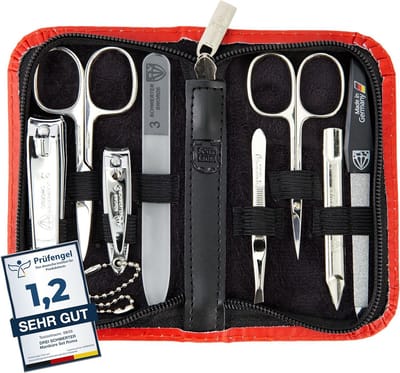 Luxe Manicureset met 8 Nagelinstrumenten in Echt Leer Etui