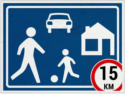 Woonerf bord - G5 | Sign Again materiaal | 20 x 15 cm