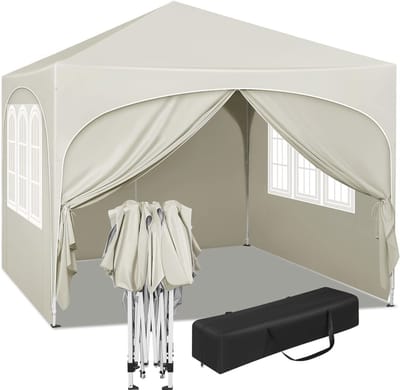 Vouwpaviljoen 3x3 m met 4 zijwanden - Waterafstotend en UV-bescherming voor tuin en camping