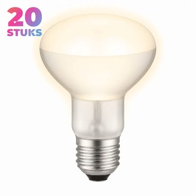 20x Reflector Gloeilamp E27 - 40W - Warm Wit Licht (2700K) - 300 lm - 1 jaar - Dimbaar - R63