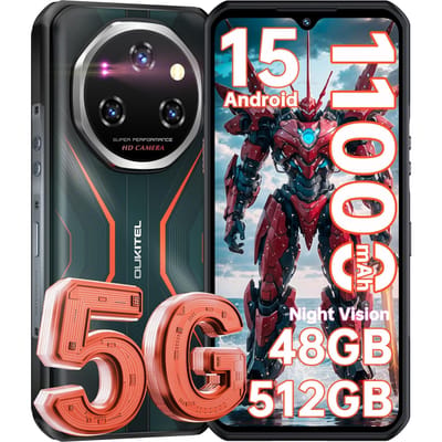 OUKITEL WP55 Pro 5G Mobiele Telefoon 48GB+512GB/2TB 11000mAh 6.6  Scherm 108MP Android 15 oranje
