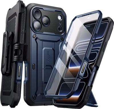 Super stevige luxe hoes geschikt voor iPhone 17 Pro Max - Telefoonhoesje (6,9 inch) – Extra robuuste premium telefoonhoes met ingebouwde screenprotector tegen vallen, stoten en krassen-BLAUW