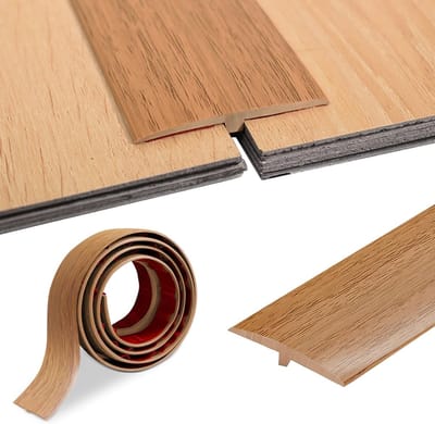 Drempelstrip van PVC, zelfklevend T-profiel, 5 cm x 200 cm, voor naadloze vloerverbindingen en deurovergangen