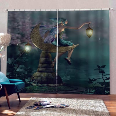 Blauwe gouden marmeren patroon raamgordijnen voor woonkamer slaapkamer voile organza gordijnen gordijnen 100W130H(CM)40x51in&Grommet Top