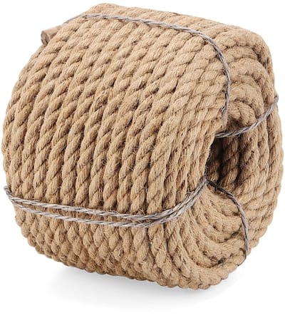 BRENZOOS- Jute Touw 30 m x 10 mm - Gedraaid Henneptouw - Sterk Koord - Ambachtelijke Toepassingen - Rustieke Uiterlijk - Breukbestendig
