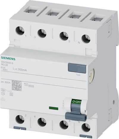 Siemens 5SV36468 5SV3646-8 Aardlekschakelaar A 63 A 0.3 A 400 V