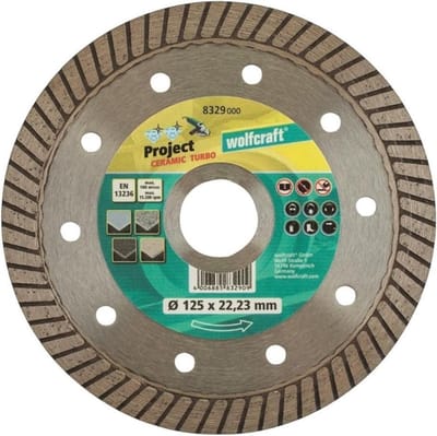 wolfcraft - Diamantdoorslijpschijf 125mm - "Pro Ceramic Turbo" voor Haakse Slijpers - 8329000