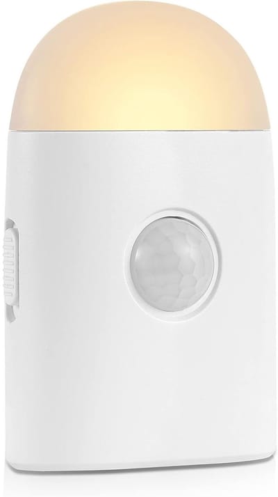 led-nachtlampje warm white met bewegingssensor, batterij oplaadbaar nachtlampje sensorlicht kastlicht voor slaapkamer kast hal trap (1 stuk)