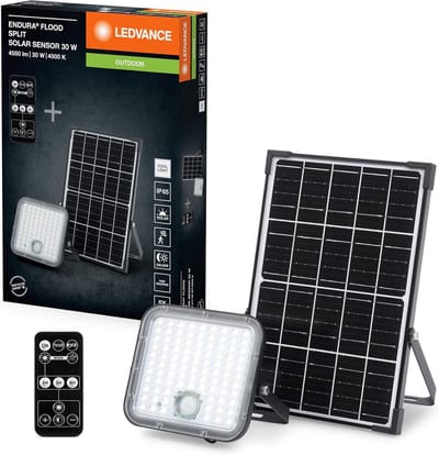 Led Solar Lamp - Buitenlamp Sensor - Tuin Verlichten - Flexibele Plaatsing - 30 Watt - Zwart