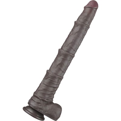 LoveToy - Nature Cock - 16" Dual Layered Bendable Cock XXL - Zwart