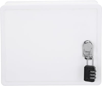 Afsluitbare Opbergdoos - Wandbox Brievenbus - Veilig Spullen Opslaan - Met Cijferslot - 21.7 x 17.5 cm - Beige