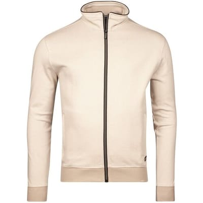 Baileys Vest Sweat Cardigan Zip Yarn Dyed Jacquard Doubleface Interlock Beige / male