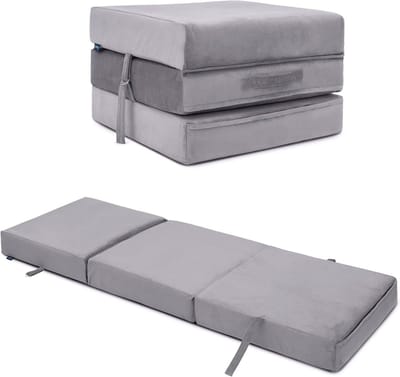 Opvouwbare Matras - Gastenbed Mat - Comfortabel Slapen - 3-Delig Ontwerp - 198x66x14cm - Leisteen