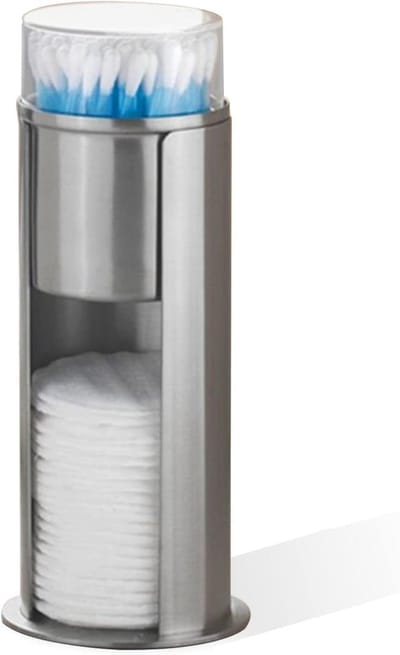 Wattenstaafje en Katoenen Pad Organizer met Deksel - Badkamer Ijdelheidsorganisator 7,3 x 2,9 inch
