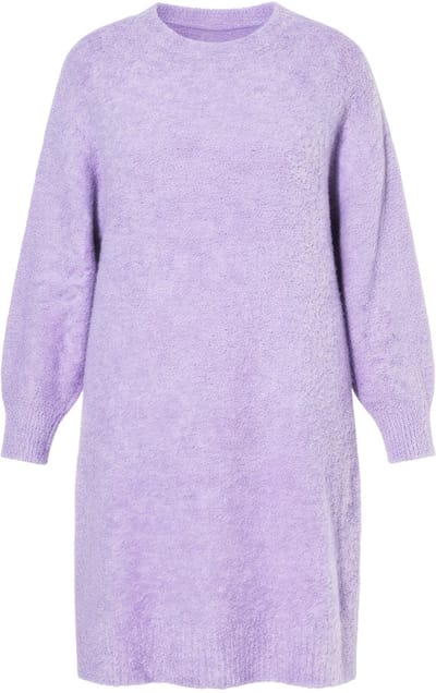 Studio Untold - Dames - Gebreide jurk oversized pluizig breisel lange mouw - Purper - Maat 42+