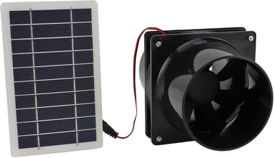Zonne Ventilator - Afzuig Ventilator - Ventilatie Systemen - 10W Zonnepaneel - 20x13x13 cm