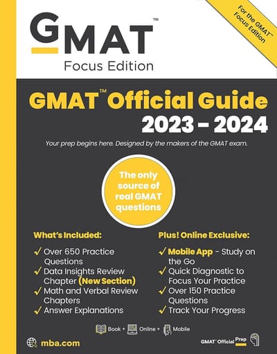 GMAT Gids 2023-2024: Focus Editie met Boek, Online Vragenbank, Digitale Flashcards en Mobiele App