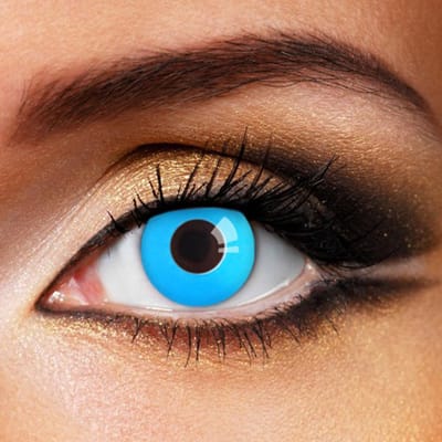 Partylens® blauwe kleurlenzen - Blue Out - zachte jaarlenzen met lenshouder - Halloween - Cosplay