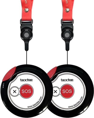 Noodknop Alarm - Paniekknop Sirene - Persoonlijke Beveiliging - Draadloos Bereik 150m - 13x3.5x6cm - rood
