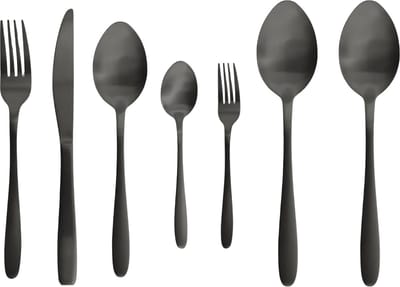 Studio Tavola Bestekset Black Tie 42-delig – RVS met Zwarte Coating – Modern Design – Geschikt voor Dagelijks en Feestelijk Gebruik