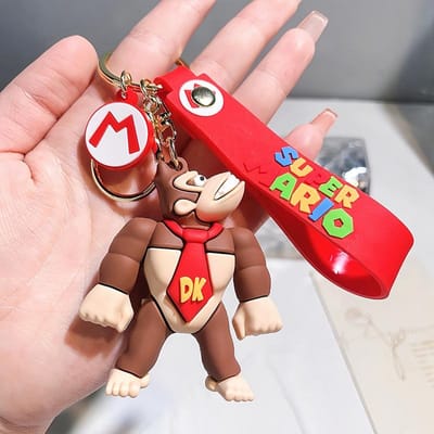 Anime Super Mario Bros Sleutelhanger Hanger Cartoon Mario Luigi Prinses Peach Sleutelhanger Rugzak Tas Autosleutelhanger Rekwisiet Cadeau green