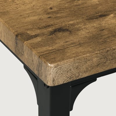 MODENUIT Eettafelset 3-delig 60 x 60 x 76 cm - Rechthoekige Tafel Met 2 Stoelen - Voor Keuken En Eethoek - MDF En Staal - Rustic Brown