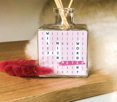 Geurstokjes - Geurverspreider - Meter vragen - Glazen fles 200ml - Gevuld met huisparfum - Wil jij mijn meter zijn - Geschenk - Cadeau meter - Meter worden