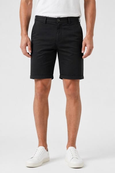 Smith & Solo korte broek heren - chino shorts heren - katoen Zwart 31