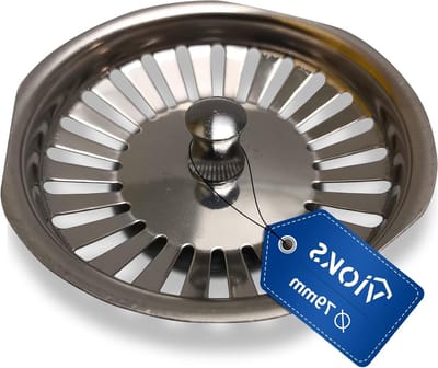 Afvoerventiel Inzetstuk - Zeefmandje Spoelbak - Voorkomt Verstopping - Zonder Hefstang - 79 mm Ø - Metaal
