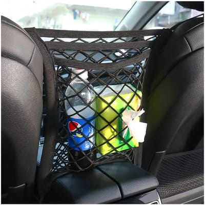 Dailygoods- Opbergnet Hoge Elasticiteit - Auto Organizer Achterbank - Auto Vuilbak - Hangende Opberger - Opbergnet Kofferbak - Eenvoudig te Installeren
