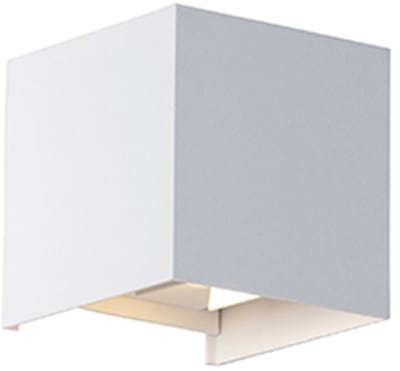 QAZQA edwin - Moderne LED Buitenlamp met stopcontact voor buiten - 1 lichts - D 10 cm - Wit - Woonkamer | Slaapkamer | Keuken