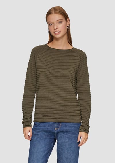 Structuurpatroon Viscose Mix Pullover Dames QS
