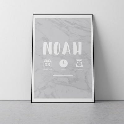 MOODZ design - Geboorteposter C - A4 formaat - kraamcadeau