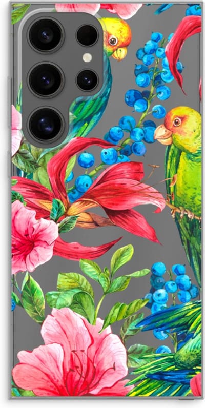 Case Company® - Hoesje geschikt voor Samsung Galaxy S24 Ultra hoesje - Papegaaien - Soft Cover Telefoonhoesje - Bescherming aan alle Kanten en Schermrand