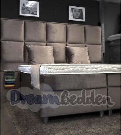 XXL Boxspring 180x200 Royal Carré 180x200 incl. 7-zones Pocketvering matrassen & Luxe HR55 koudschuim tencel topper.