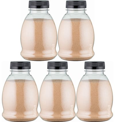 Scrubzout Amandel - 375 gram - Fles met zwarte dop - set van 5 stuks - Hydraterende Lichaamsscrub