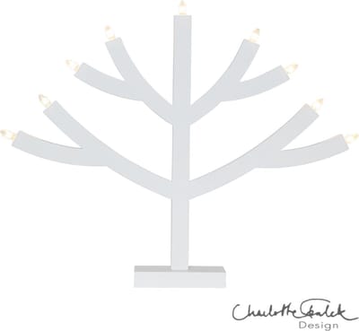 Star Trading kandelaar Grene, wit, hout, 9-vlam, 64cm