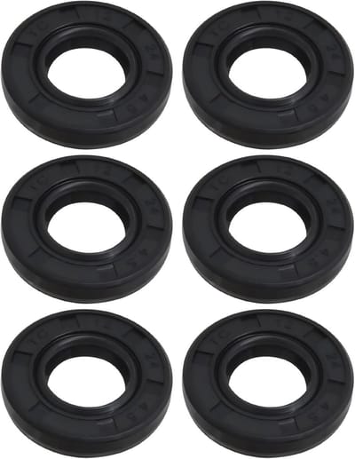 Set van 6 nitril afdichtingen voor dubbele lip, 12 x 24 x 4,5 mm, geschikt voor industriële apparatuur en machines